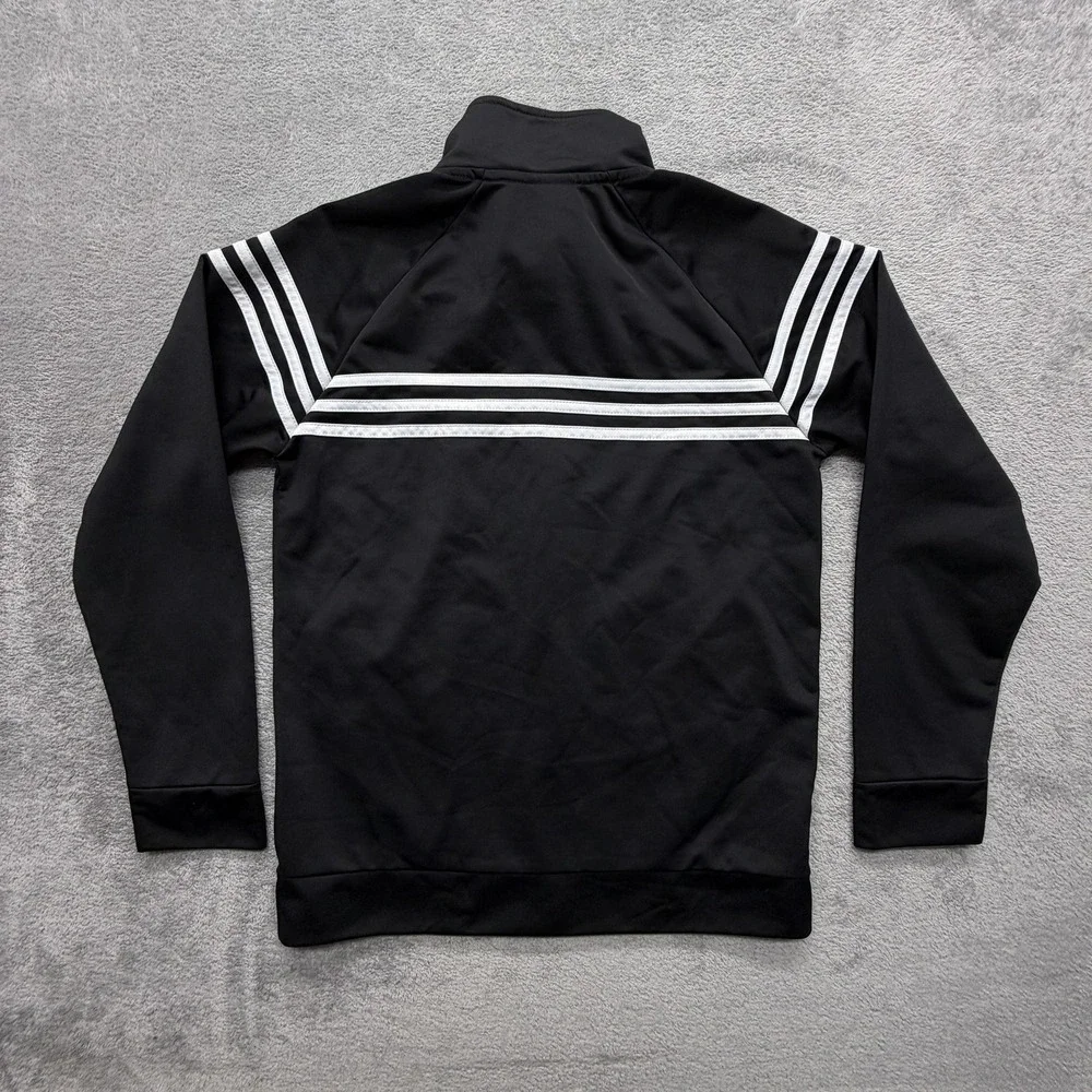 Adidas Jacket Youth Large 14-16 Black 3 Stripe Track Full Zip‎ Athletic Logo